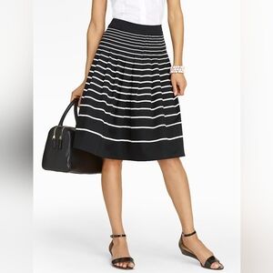 Talbots Black and White A-Line Skirt